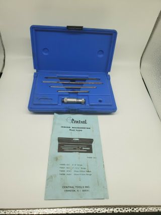 Vintage Central Tool Company Rod Kit & Micrometer Cranston Ri Usa Incomplete