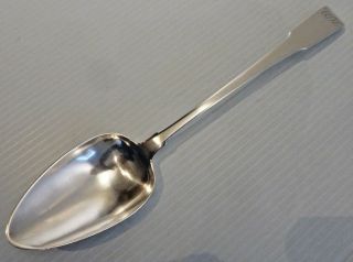 Antique Italian Large Silver Platter Spoon,  Fiddle Pattern,  Mid 19th C.