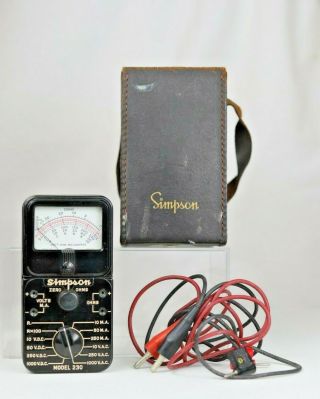 Vintage Simpson Model 230 Volt Meter With Case