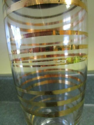 vintage large cocktail shaker w/ gold banding 2