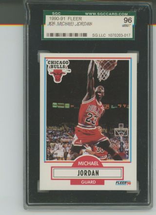 1990 - 91 Fleer Michael Jordan Chicago Bulls 26 Graded Sgc 96 (9)