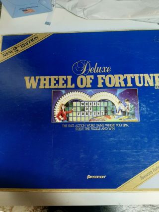 1986 Vintage Wheel Of Fortune Board Game Deluxe Edition By Pressman Complete Set