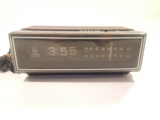 Vintage Ge 7 - 4305b Analog Flip/roll Am/fm Clock Radio Alarm Wood Grain Repair