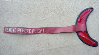 Vintage Remove Before Flight Nose Warning Tag - Leather Army Airline
