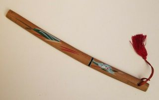 Vintage Miniature Japanese Samurai Katana Sword Bamboo Letter Opener With Tassel