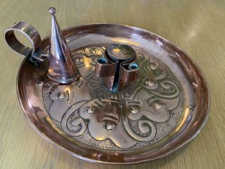 Ksia Keswick School Industrial Arts Copper Candle Holder With Snuffer & Dispense