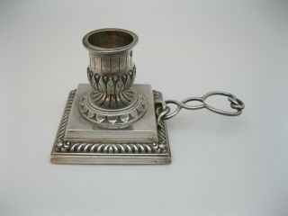 Antique French Sterling Silver Chamberstick / Candlestick W Hallmarks