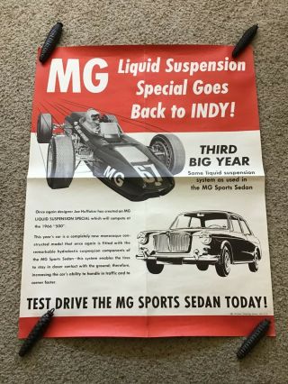 1966 British Mg Dealership Racing Poster.