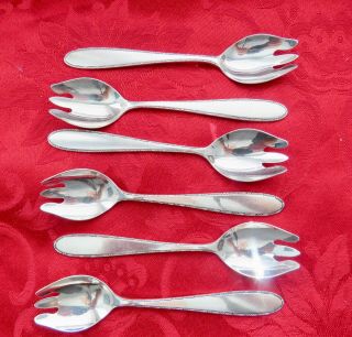 Set Of 6 Manchester Sterling Silver Ice Cream Forks