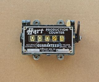 Vtg 1951 Hart 5 Digit Mechanical Counter Industrial Production Factory Model 5a