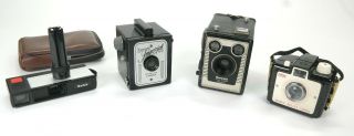 4 Vintage Film Cameras - Kodak - Brownie - Herco - Instamatic