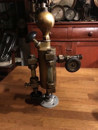 Antique Brass Detroit 1pt.  Lubricator Oiler Hit Miss Steam Engine Decor