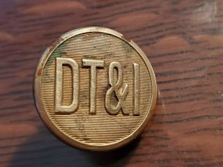 Rare Vintage Dt & I Detroit Toledo Ironton Railroad Chas Rubens Brass Button