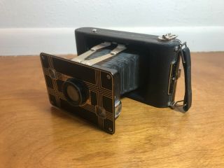 Vintage 1930s Jiffy Kodak Six - 20 Bellows Camera with Twindar Lens And Case 2