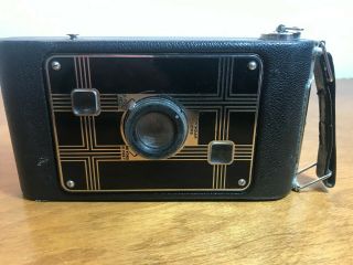 Vintage 1930s Jiffy Kodak Six - 20 Bellows Camera with Twindar Lens And Case 3