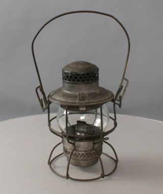 Adlake Nycs Antique Railroad Kerosene Lantern With Clear Globe