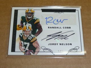 2016 National Treasures Randall Cobb/jordy Nelson Autograph/auto Packers /3 A297