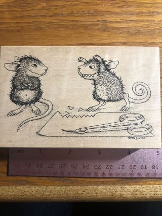 Stampa Rosa House Mouse Designs Monster Teeth 218 Rubber Stamp Candles Vtg