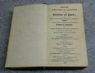 History Directory Gazetteer Of Yorkshire West Riding Baines 1822 Antique Book