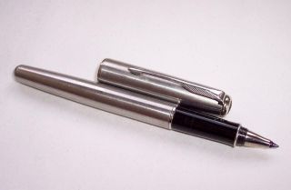 Vintage 1995 Parker Sonnet Roller Ball Ballpoint Pen Brushed Steel