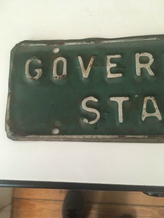 Vintage Governor’s Staff License Plate Front Tag 1950’s ?? 2