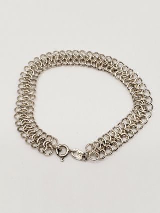 Vintage Sterling Silver.  925 Chain Bracelet Signed Lex