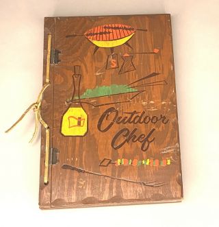 Outdoor Chef 1958 Cookbook Vintage Mcm Tiki Luau Bbq Sutherland Kalamazoo,  Mi