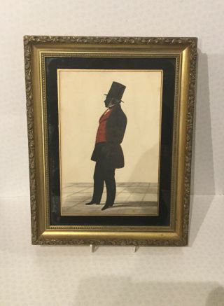 Antique Silhouette Portrait Of A Handsome Gentleman.