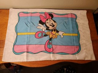 Vintage Dundee Disney Minnie Mouse Ballerina 2 Side Pillow Case Pink Ballet