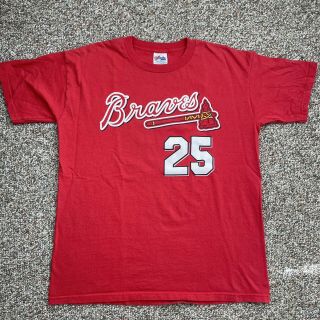 Men’s Vintage Andruw Jones Atlanta Braves Baseball T - Shirt Jersey Size L