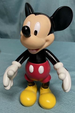 Vintage 7” Hard Plastic Mickey Mouse Posable Figure
