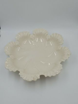 Vintage Lenox White Ivory Scalloped Oyster Dish Plate 7.  5” Old Blue Mark Usa