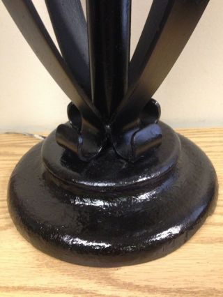 Large Vintage Wrought Iron Black Gothic Table Lamp 2