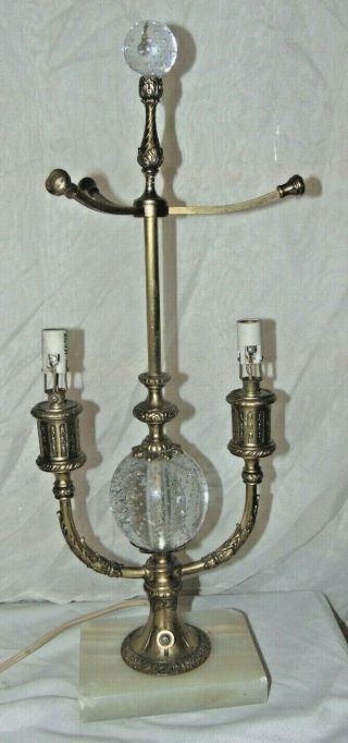 Antique Pairpoint Controlled Bubble Table Candlestick Lamp 1920s Repair