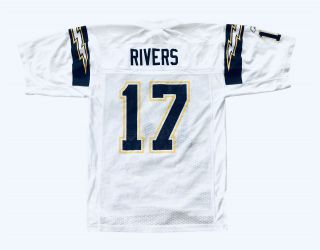Vintage Nfl San Diego Chargers Philip Rivers 17 White Mens Small Jersey