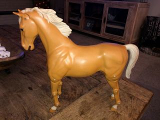Vintage Marx Johnny West Palomino Horse Movable Head & Legs Jointed