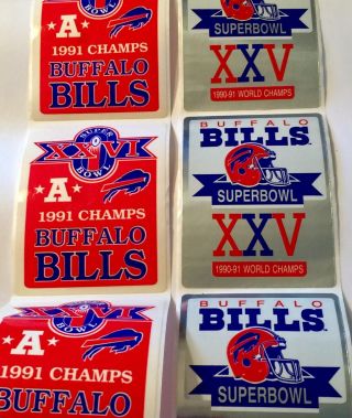 Vintage 1990s Buffalo Bills Bowl Xxv & Xxvi Champs Fantasy Stickers We Won