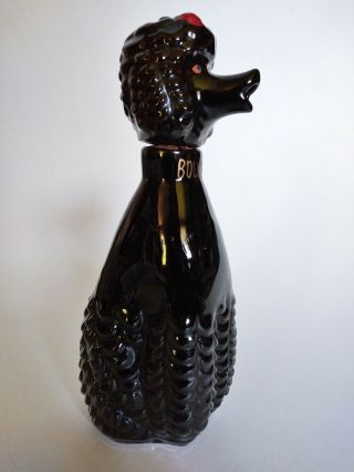 Vintage Relco Japan Red Clay Black Poodle Bourbon Decanter