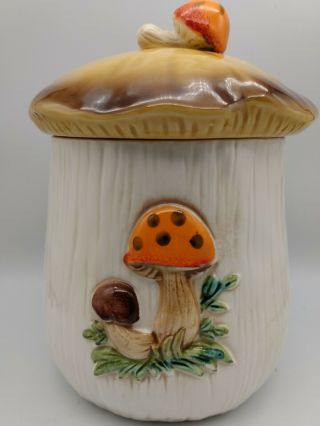 Vintage 1978 Sears Roebuck Merry Mushroom Kitchen Canister Cookie Jar 8 