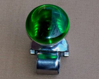 Vintage Casco Green Resin & Chrome Steering Wheel Spinner Suicide Knob