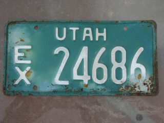 1964 1965 Utah Exempt License Plate - Ex 24686