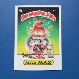 Vintage 1985 Topps Garbage Pail Kids Series 2 Os2 Mad Max 72a Matte Back