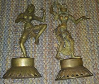 Estate Find Antique 2 Brass 12 " India Indian Gods Dieties