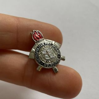 Melbourne Metropolitan Fire Brigade Pin Vintage Button Pinback Australia
