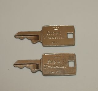 Vintage Set Of 2 Royal Traveller Luggage Suitcase Keys 60 R
