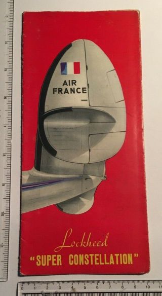 1950’s Air France Lockheed Constellation Airline Brochure Poster
