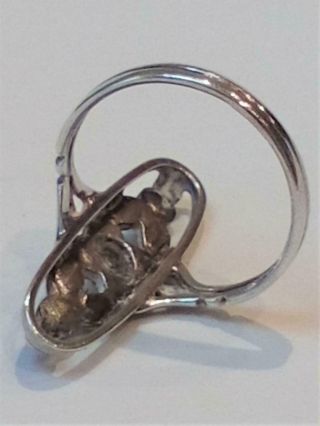 Antique Arts and Crafts Art Deco Bernard Instone Silver Enamel Marcasite Ring 2