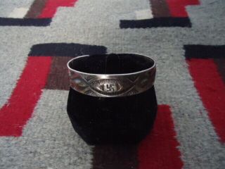 Antique Navajo Native American Indian Whirling Log Sterling Silver Cuff Bracelet
