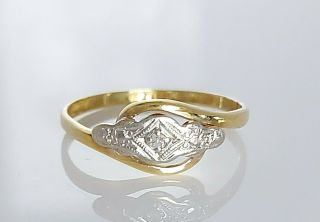 Antique Art Deco 18ct Gold & Platinum Diamond Solitaire Ring Uk K/l