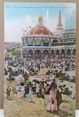 1910 Santa Cruz Beach California The Casino And Beach Vintage Postcard